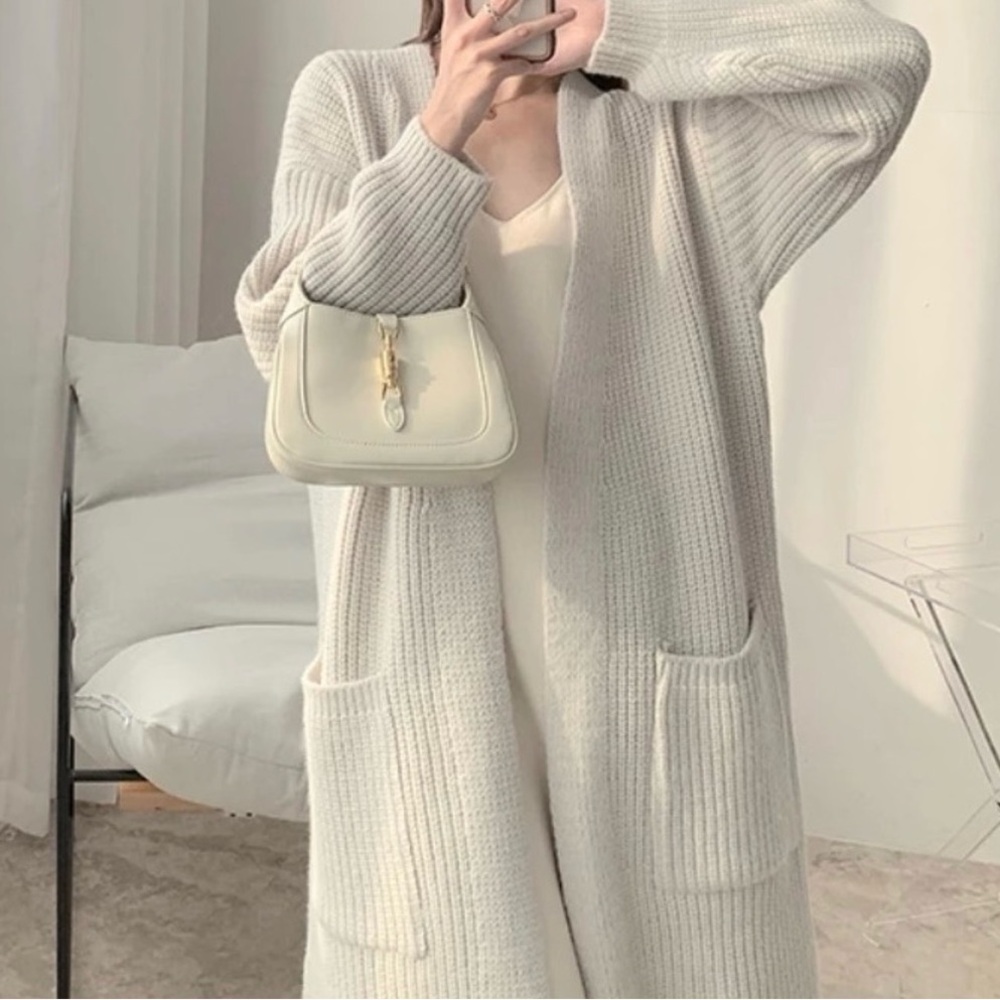 Elegant Cream Open-Front Sweater NWOT